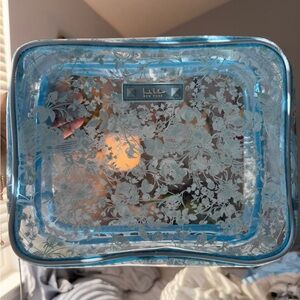 Nicole Miller Blue Bath Accessories or Make Up Bag